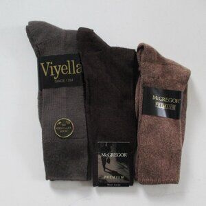 3 Pairs Mens Socks McGregor Wool Cotton NWT no stretch